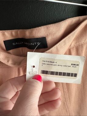 Sally LaPointe Blush Cotton Twill Pants